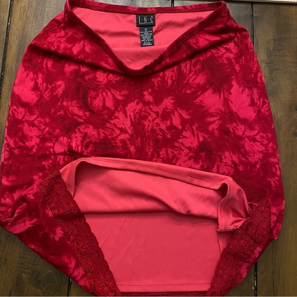 INC International Concepts Red Floral Straight Size Small Midi Skirt Cocktail - Picture 5 of 6